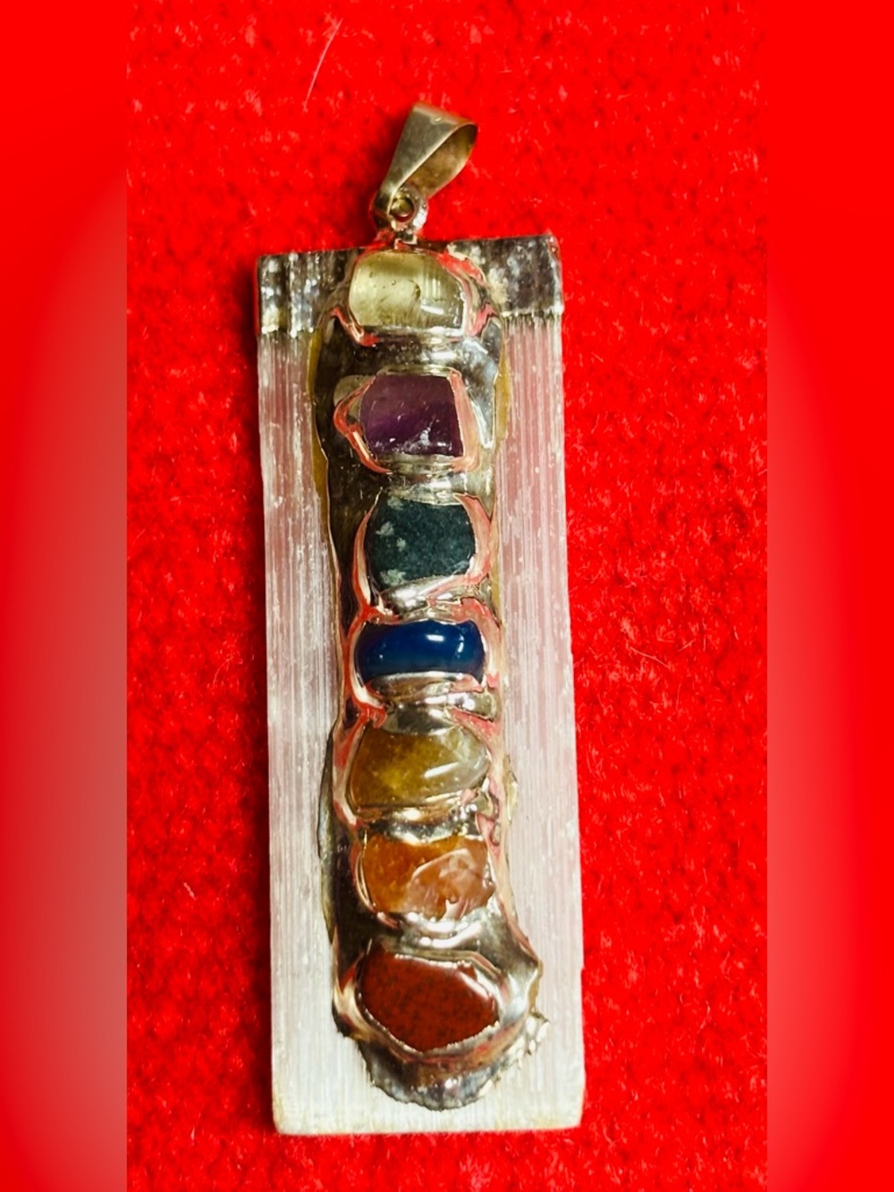Multicolor Chakra Stone Pendant Necklace — Women Jewelry